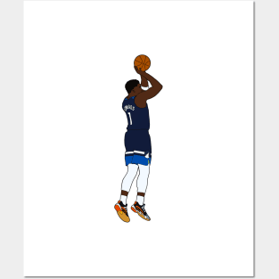 Anthony Edwards Jumpshot Minimal Posters and Art